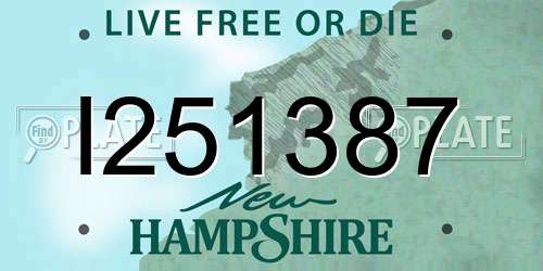 I251387 New Hampshire License Plate