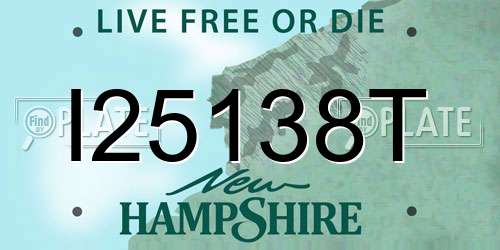 I25138T New Hampshire License Plate