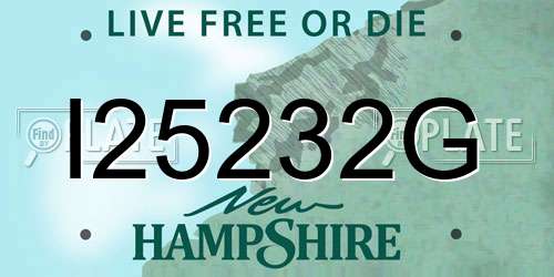 I25232G New Hampshire License Plate