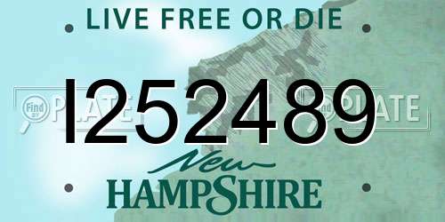I252489 New Hampshire License Plate