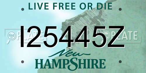 I25445Z New Hampshire License Plate