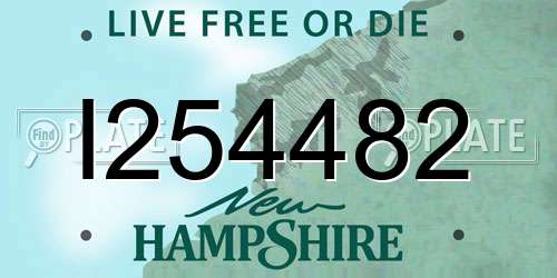 I254482 New Hampshire License Plate