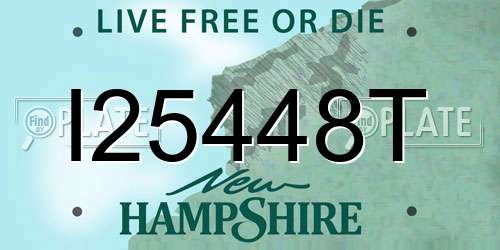 I25448T New Hampshire License Plate