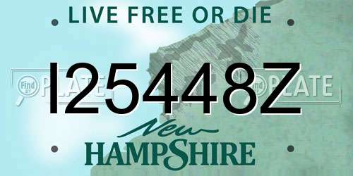 I25448Z New Hampshire License Plate