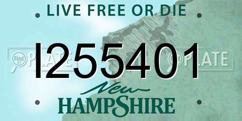 I255401 New Hampshire License Plate