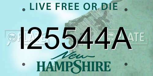 I25544A New Hampshire License Plate