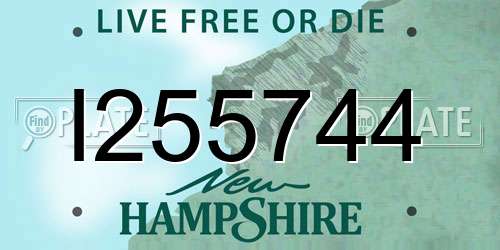 I255744 New Hampshire License Plate
