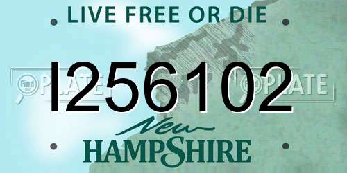 I256102 New Hampshire License Plate