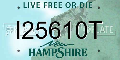 I25610T New Hampshire License Plate