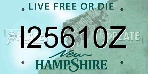 I25610Z New Hampshire License Plate
