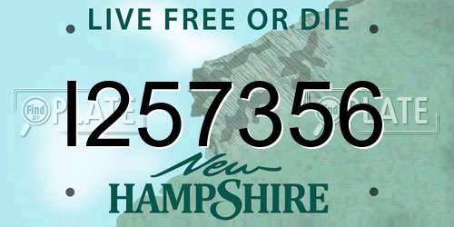 I257356 New Hampshire License Plate