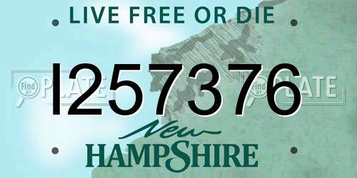 I257376 New Hampshire License Plate