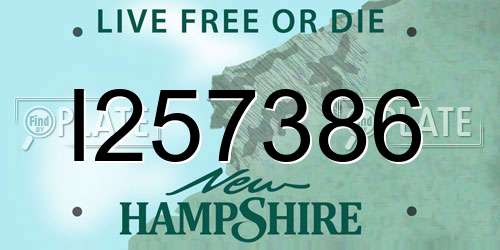I257386 New Hampshire License Plate