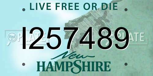 I257489 New Hampshire License Plate