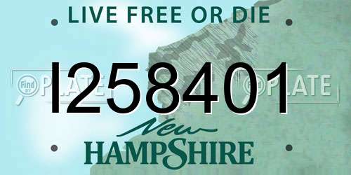 I258401 New Hampshire License Plate
