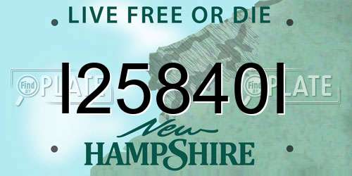 I25840I New Hampshire License Plate