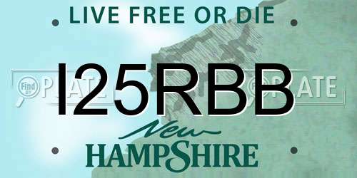 I25RBB New Hampshire License Plate