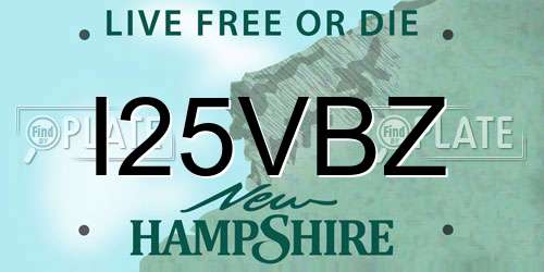I25VBZ New Hampshire License Plate
