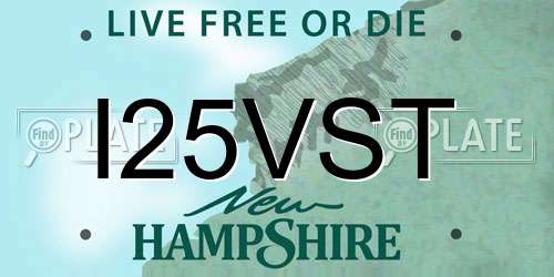 I25VST New Hampshire License Plate