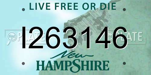 I263146 New Hampshire License Plate