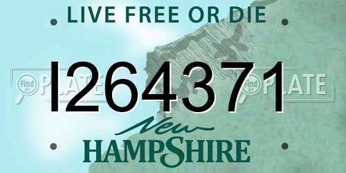 I264371 New Hampshire License Plate