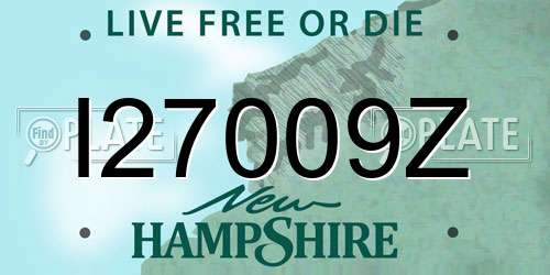 I27009Z New Hampshire License Plate