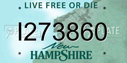 I273860 New Hampshire License Plate