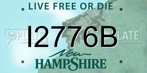 I2776B New Hampshire License Plate