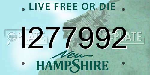 I277992 New Hampshire License Plate