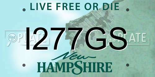 I277GS New Hampshire License Plate