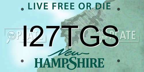 I27TGS New Hampshire License Plate