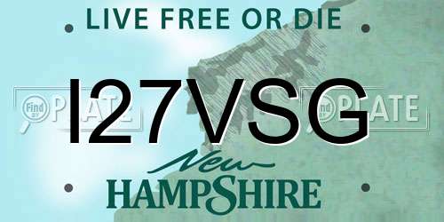 I27VSG New Hampshire License Plate