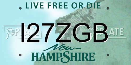 I27ZGB New Hampshire License Plate