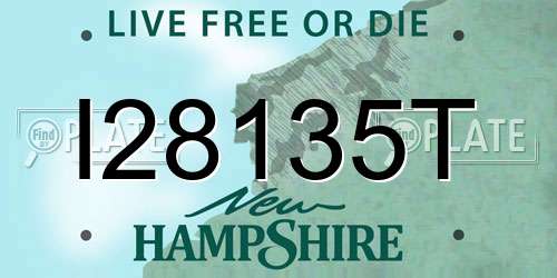 I28135T New Hampshire License Plate
