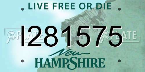 I281575 New Hampshire License Plate