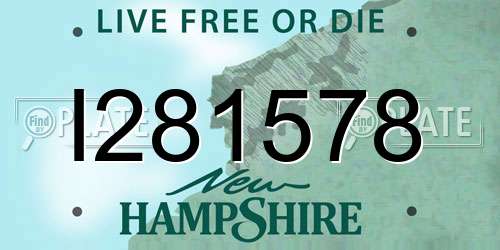 I281578 New Hampshire License Plate