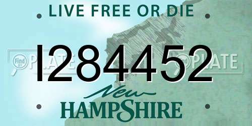 I284452 New Hampshire License Plate