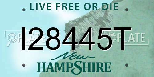 I28445T New Hampshire License Plate