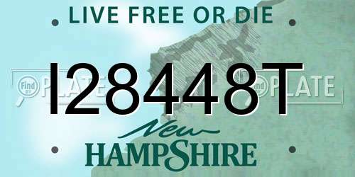 I28448T New Hampshire License Plate