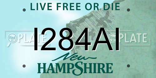I284AI New Hampshire License Plate