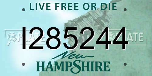I285244 New Hampshire License Plate