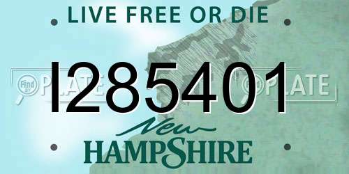 I285401 New Hampshire License Plate