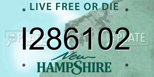 I286102 New Hampshire License Plate