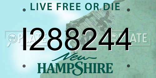 I288244 New Hampshire License Plate
