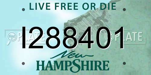 I288401 New Hampshire License Plate