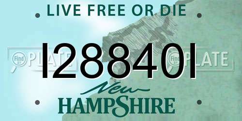 I28840I New Hampshire License Plate