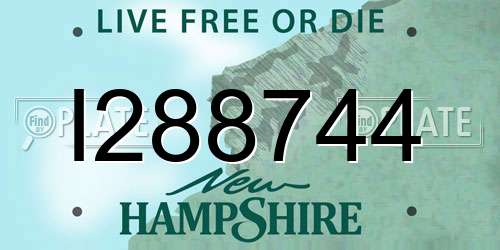 I288744 New Hampshire License Plate