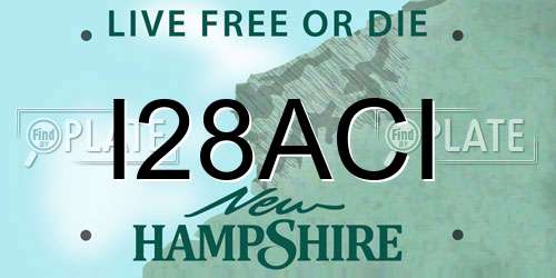 I28ACI New Hampshire License Plate