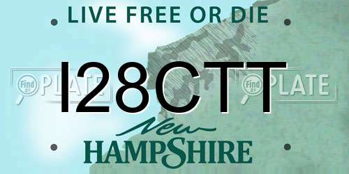 I28CTT New Hampshire License Plate