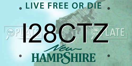 I28CTZ New Hampshire License Plate